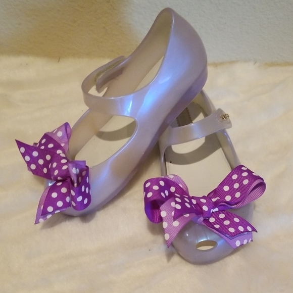 Mini Melissa Other - Mini Melissa Opalescent Shoes Purple Bow Sz. 10